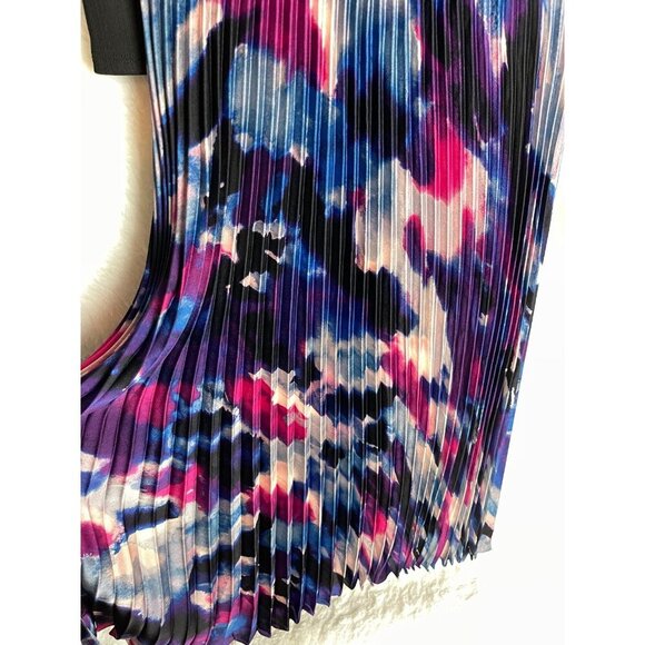 NWT Robbie Bee Petite Small Dress Black Ribbed Top Blue Purple Watercolor Bottom - Picture 4 of 8